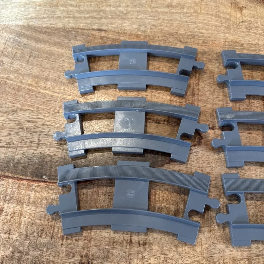 Lego Duplo Vintage Track - Dark Gray Straight Track (Part 6377) Lot Of 6